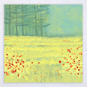 Poster Peinture du paysage de prairie
