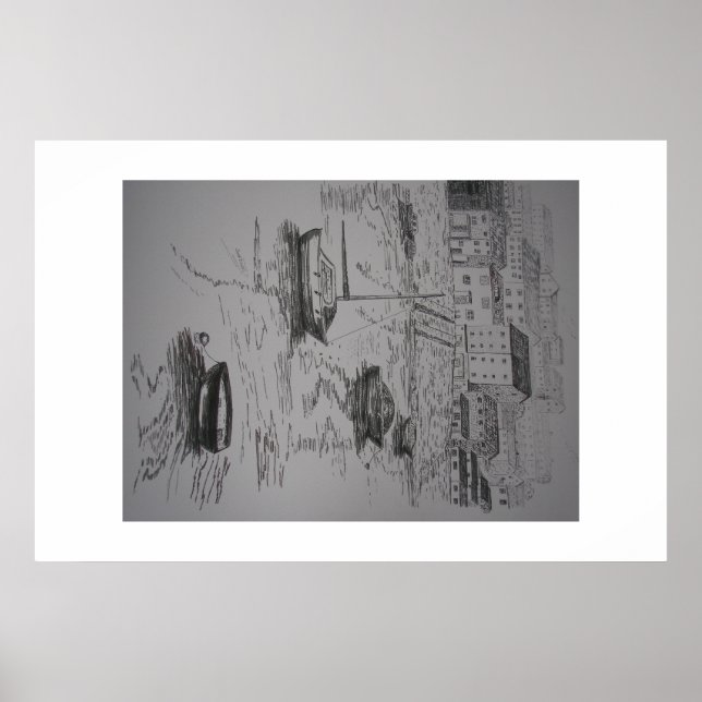 Poster Peinture du port de Brixham (Devant)