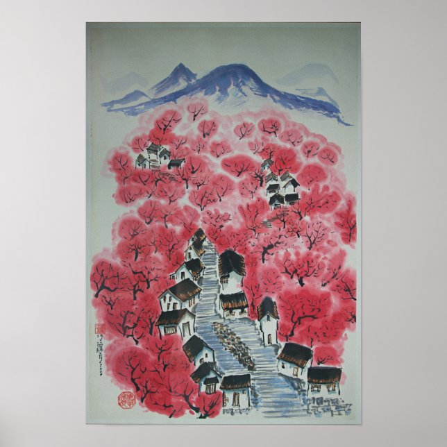 Poster Peinture du village oriental de Rosy (Devant)