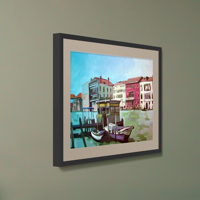 Poster Peinture d'une station Vaporetto - Venise, Italie (Créateur téléchargé)