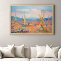 Peinture dynamique Cactus Desert Western Art