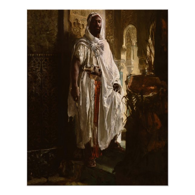 Poster Peinture en chef maure africaine Portrait (Devant)