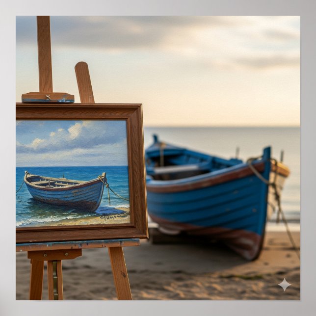 Poster Peinture en petit bateau (Devant)