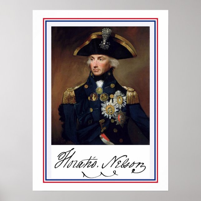 Poster Peinture et autographe Horation Nelson (Devant)