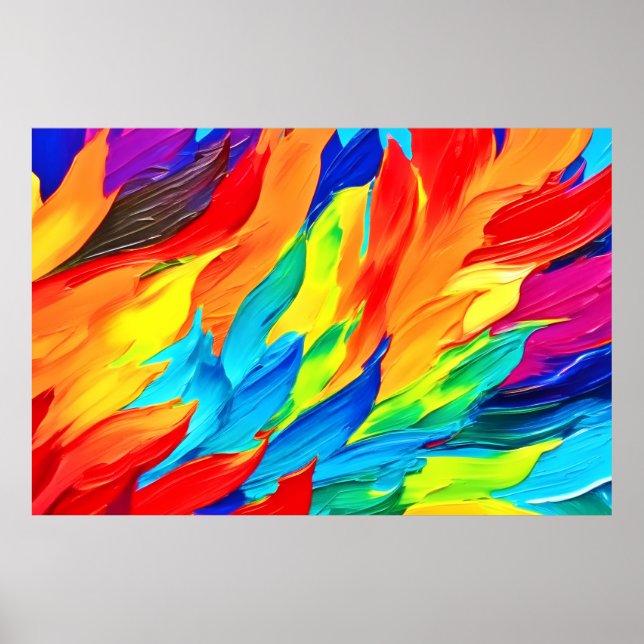 Poster Peinture expressionniste abstraite vibrante  (Devant)
