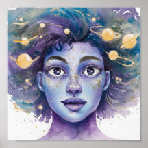 Peinture faciale féminine aquarelle