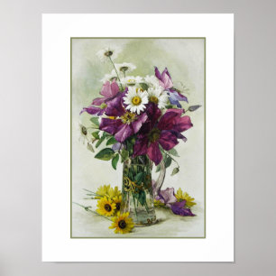 Poster Peinture florale de Paul de Longpré Beaux-Arts Imp