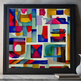 Poster Peinture géométrique Abstraite 1:1