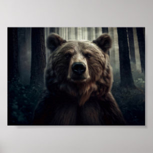 Poster Peinture grizzli