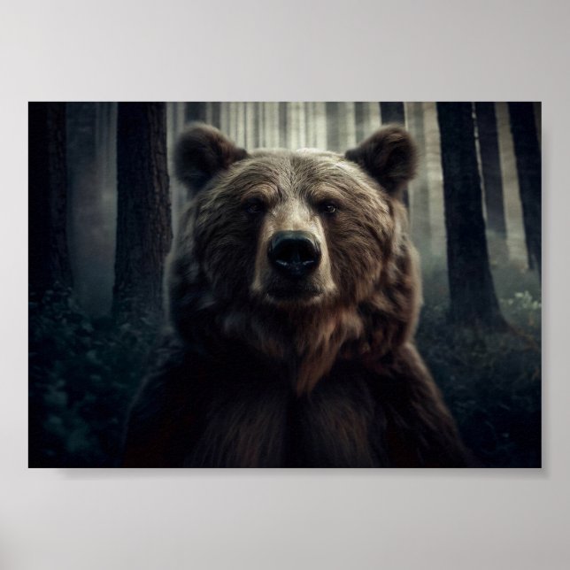 Poster Peinture grizzli (Devant)