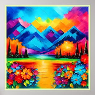 Poster Peinture Horizon Dreamscape