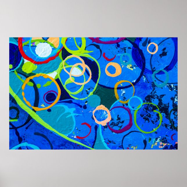 Poster Peinture huile d'art abstrait et couleur acrylique (Devant)