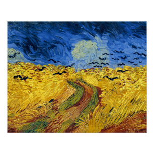 Poster Peinture impressionniste Champs de blé de Van Gogh