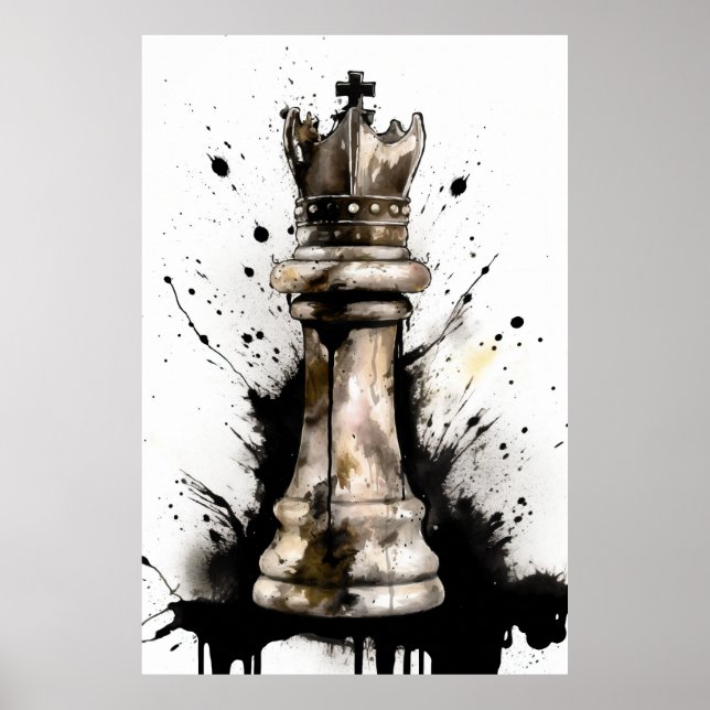 Poster Peinture King Chess Piece (Devant)