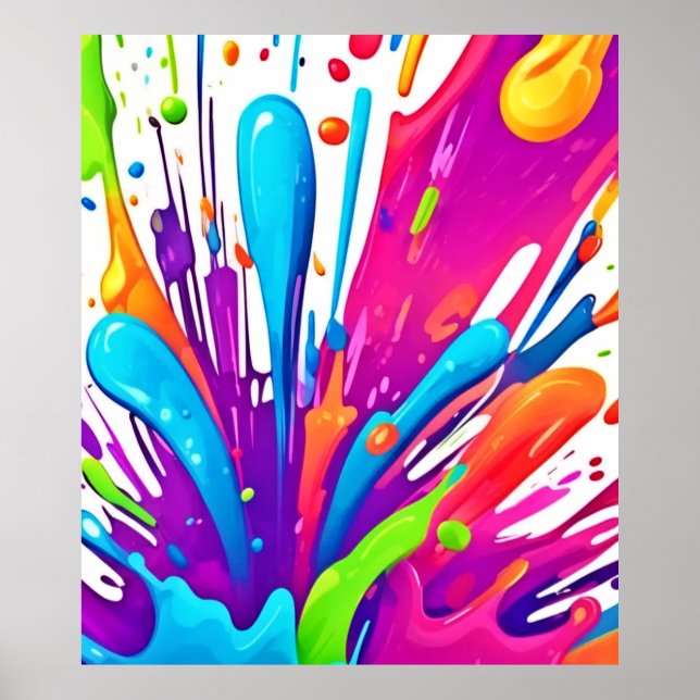 Poster Peinture Liquide colorée (Devant)