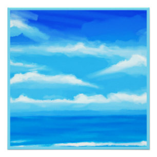 Poster Peinture majestueuse du ciel bleu