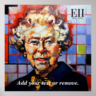 Poster Peinture moderne de la reine Elizabeth II,
