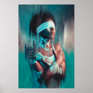 Poster Peinture moderne portrait femme africaine peinte s