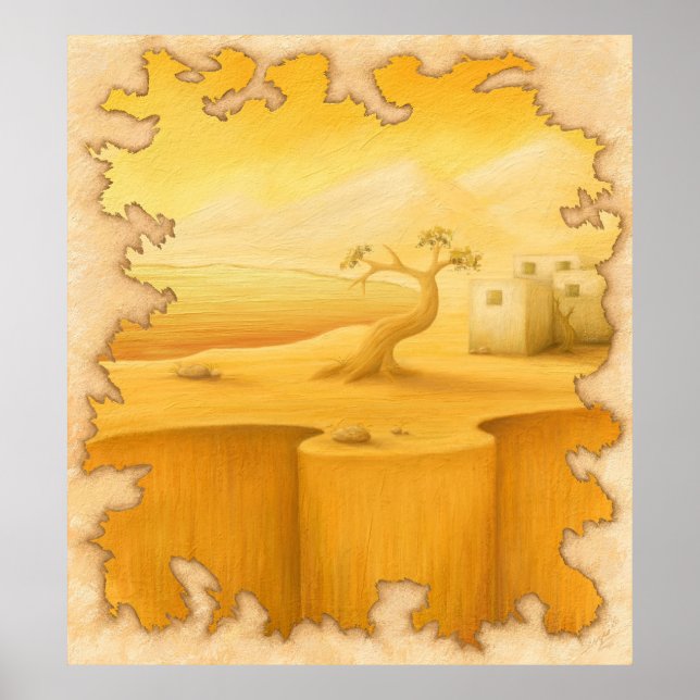 Poster Peinture Motif Aventure "The Edge of the World" (Devant)