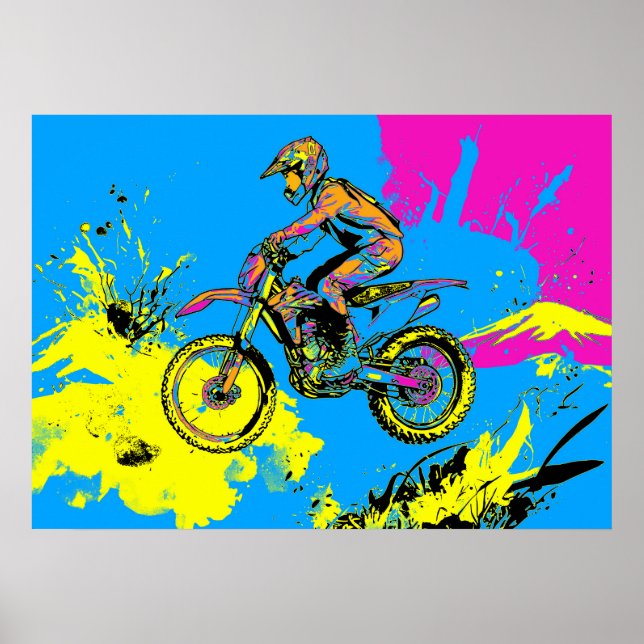Poster Peinture - Motocross Rider (Devant)