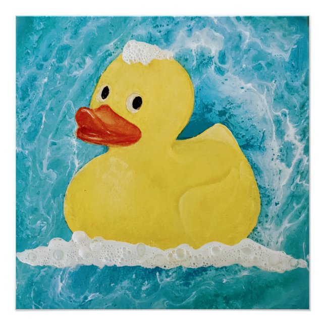 Poster Peinture murale canard en caoutchouc jaune (Devant)