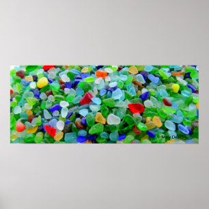 Poster Peinture murale en verre de mer