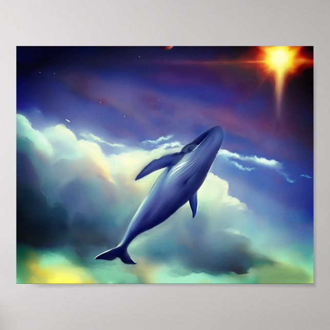 Poster Peinture murale étonnante de baleine (Devant)