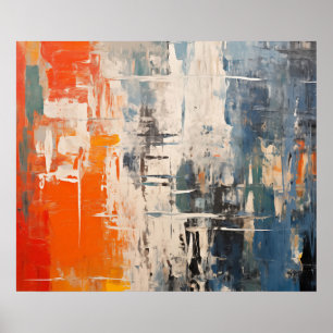 Poster Peinture numérique abstraite Carrefour chromatique