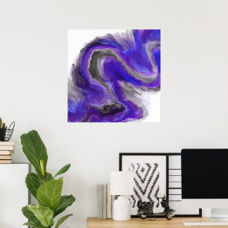 Poster Peinture numérique Abstraite violet