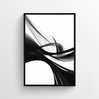 Poster Peinture numérique noir et blanc élégant