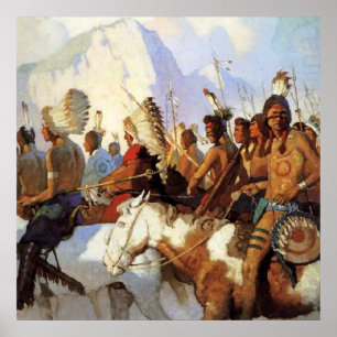 Poster Peinture occidentale de N C Wyeth « La Partie de g