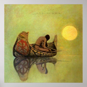 Poster Peinture occidentale de N C Wyeth « Le Pêcheur Sil
