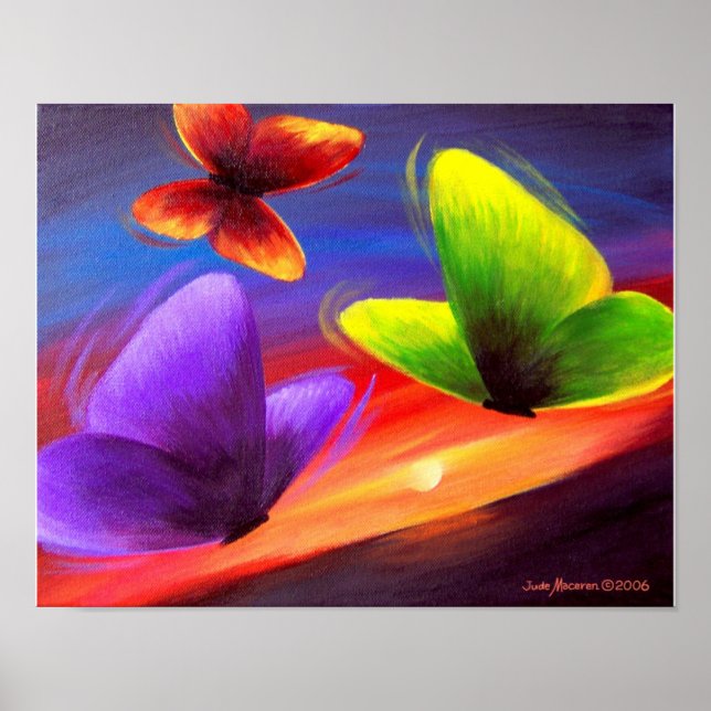 Poster Peinture papillon - Multi (Devant)