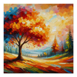 Poster Peinture Paysagère Aux Couleurs Lumineuses-96771
