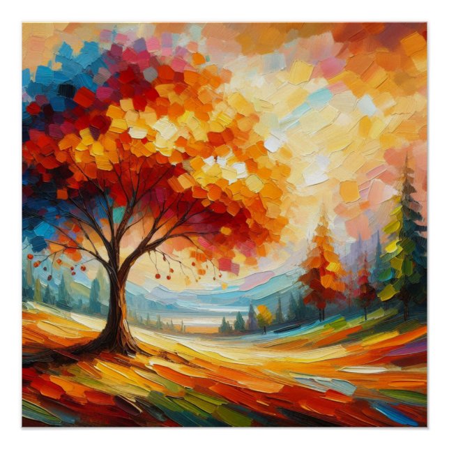 Poster Peinture Paysagère Aux Couleurs Lumineuses-96771 (Devant)