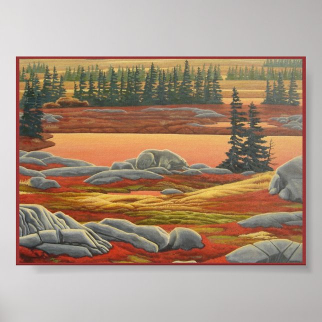 Poster Peinture paysagère canadienne Ours polaire Imprime (Devant)