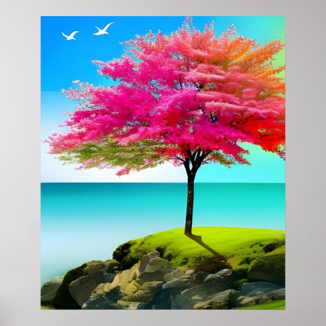 Poster peinture présentant la beauté et la majesté d'un a (Devant)