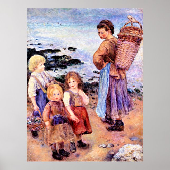 Poster Peinture Renoir, Pêcheurs de moules à Berneval (Devant)
