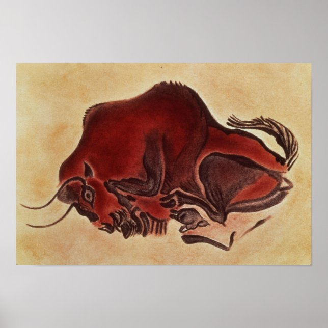 Poster Peinture rocheuse d'un bison, fin de la Magdalénie (Devant)