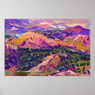 Poster Peinture semi-Abstraite du paysage du Colorado