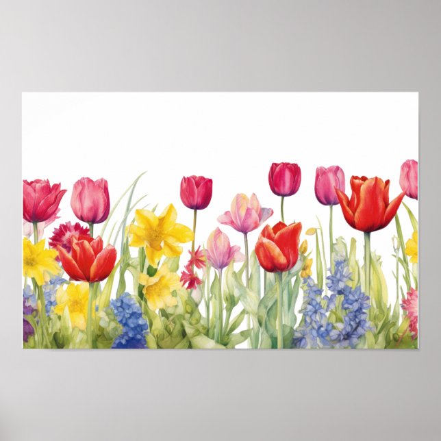 Poster Peinture sur fleur de tulipe (Devant)