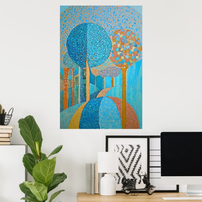 Poster Peinture sur les arbres d'art moderne (Bureau à domicile)