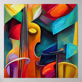 Poster Peinture symphonique Abstraite de violon, imprimab