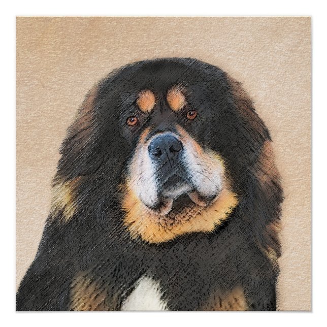 Poster Peinture Tibétaine Mastiff - Joli art original chi (Devant)