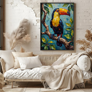 Poster Peinture Toucan vibrante