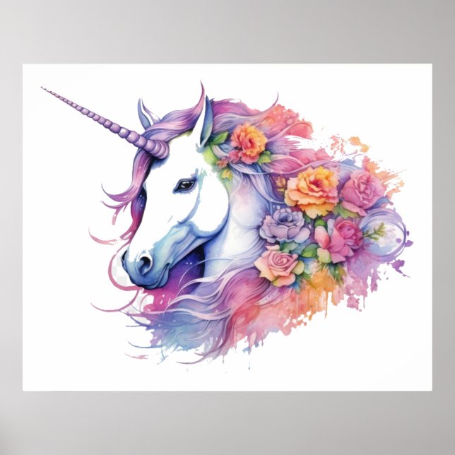 Poster Peinture Unicorne (Devant)