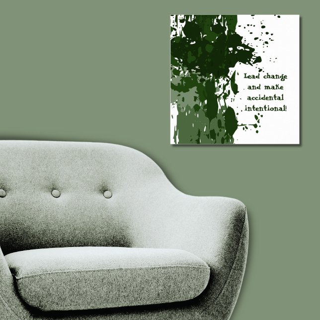 Poster Peinture verte Motivationnelle (Motivational Green Paint Splatter Poster)