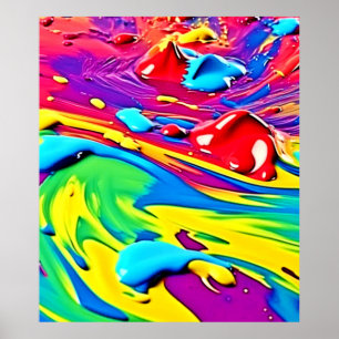 Poster Peinture vibrante en mouvement
