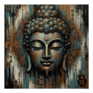 POSTER PEINTURE VISAGE BUDDHA #3