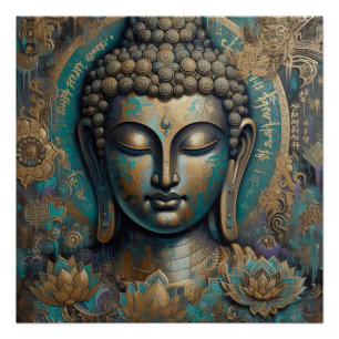 POSTER PEINTURE VISAGE DE BUDDHA #9